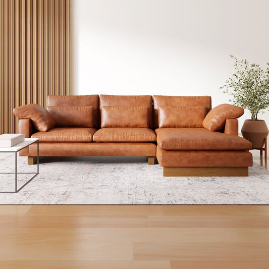 Harmony Leather 2-Piece Chaise  Sofa