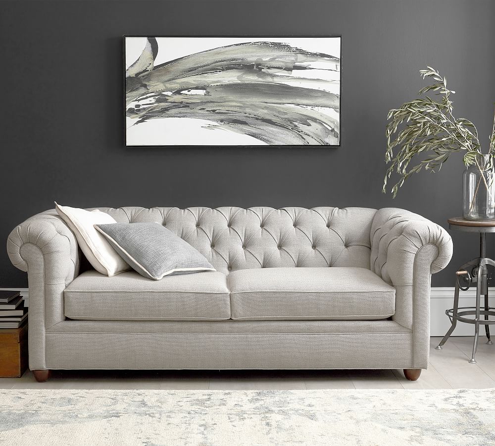 Chesterfield Roll Arm Upholstered  Sofa