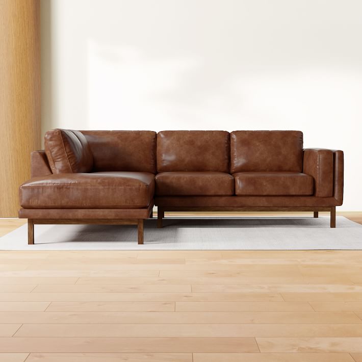 Dekalb Leather 2-Piece Bumper Chaise  Sofa