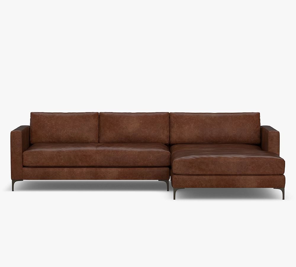 Jake Leather Sofa Double Wide Chaise  Sofa