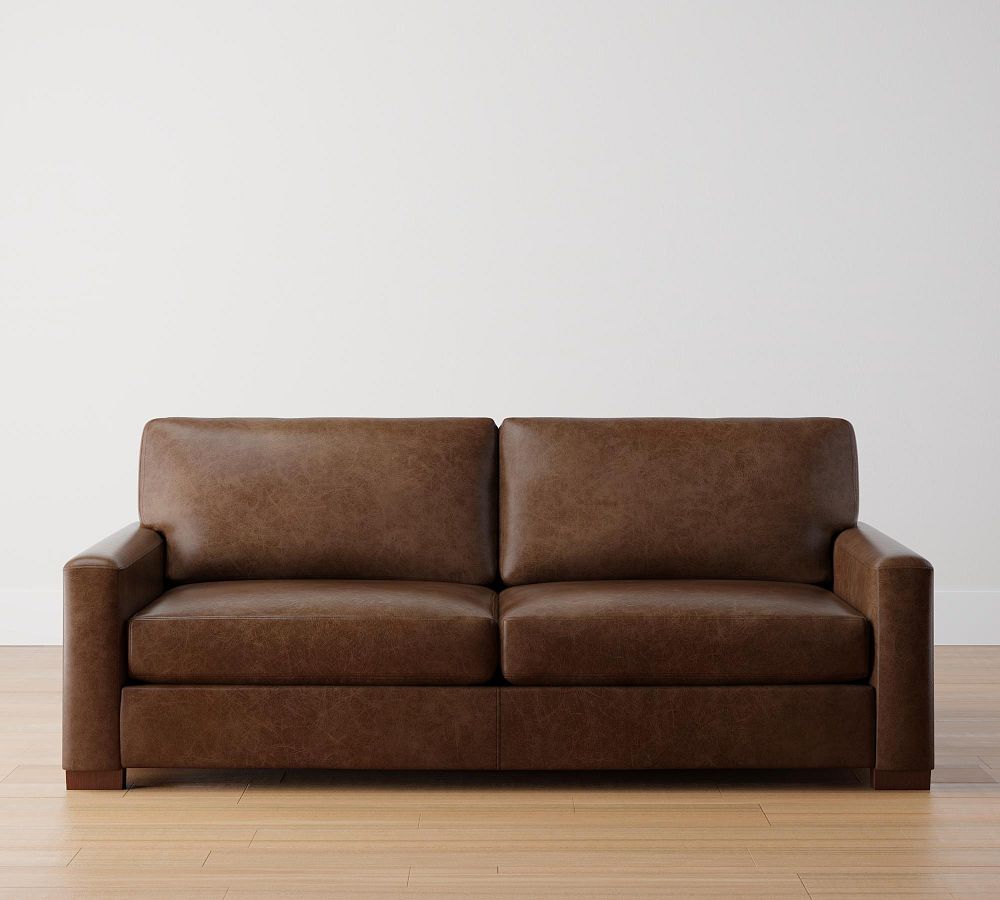 Turner Square Arm Leather  Sofa