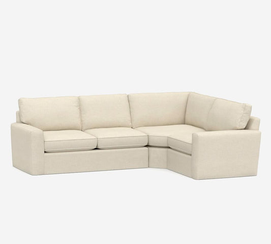 Pearce Square Arm Slipcovered 3-Piece  Sofa