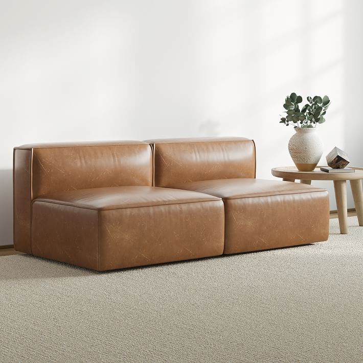 Remi Leather 2-Piece Armless  Sofa