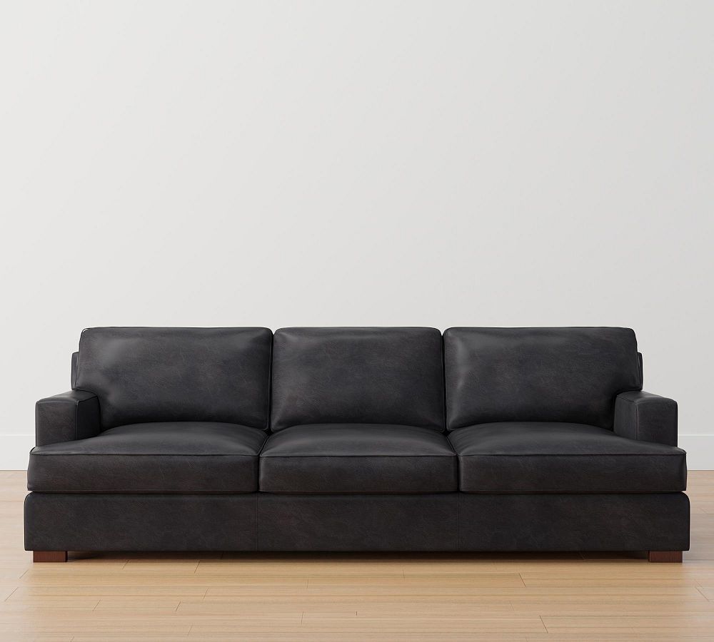 Townsend Square Arm Leather  Sofa