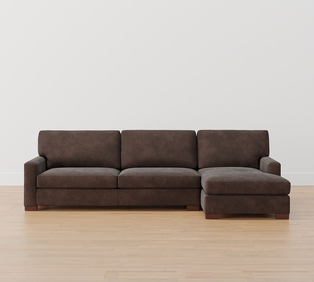 Turner Square Arm Leather  Sofa