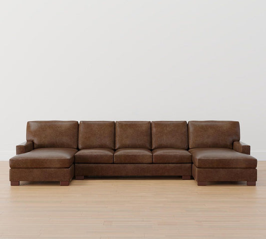 Turner Square Arm Leather  Sofa