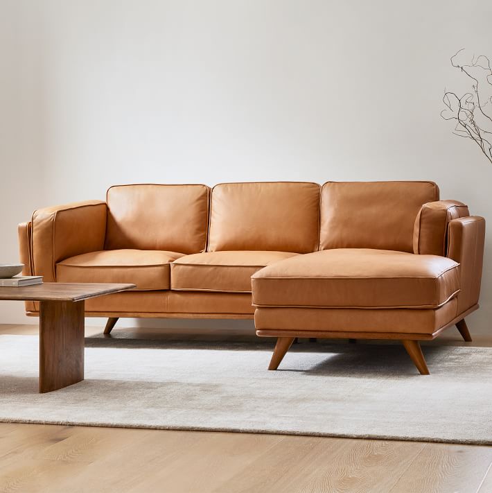 Zander Leather 2-Piece Chaise  Sofa